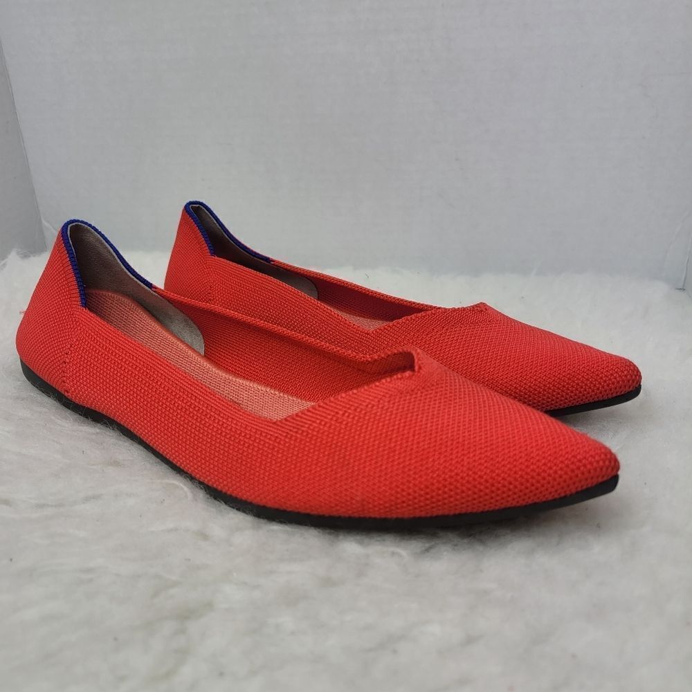 Rothy's The Point Retired Red Flame Slip On Flats Women's Size 9.5
